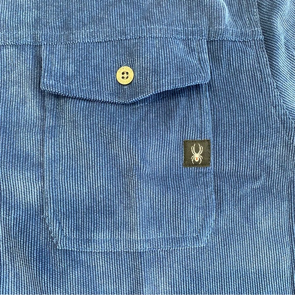 Spyder Men’s Blue Corduroy Button Down Long Sleeve Shirt L - Picture 5 of 8
